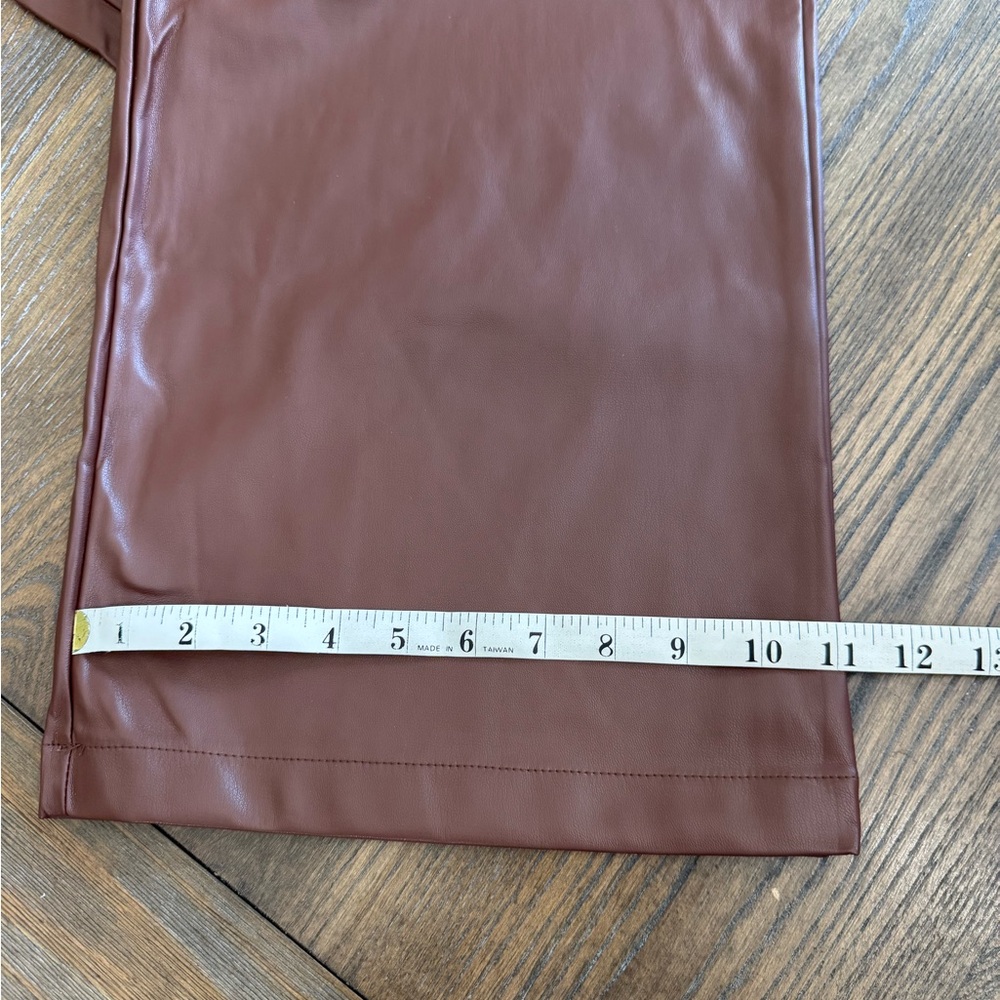 NWOT PU Leather Pants Brown Women's Size Large SUPER SOFT! - Picture 14 of 16